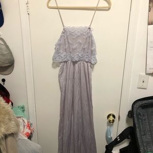 Vintage silk and lace maxi dress